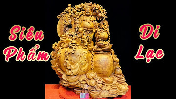 Siêu Phẩm Tượng Gỗ: Di Lạc Cửu Phúc - Gỗ Sụn Hương | Đồ Gỗ Mạnh Sơn