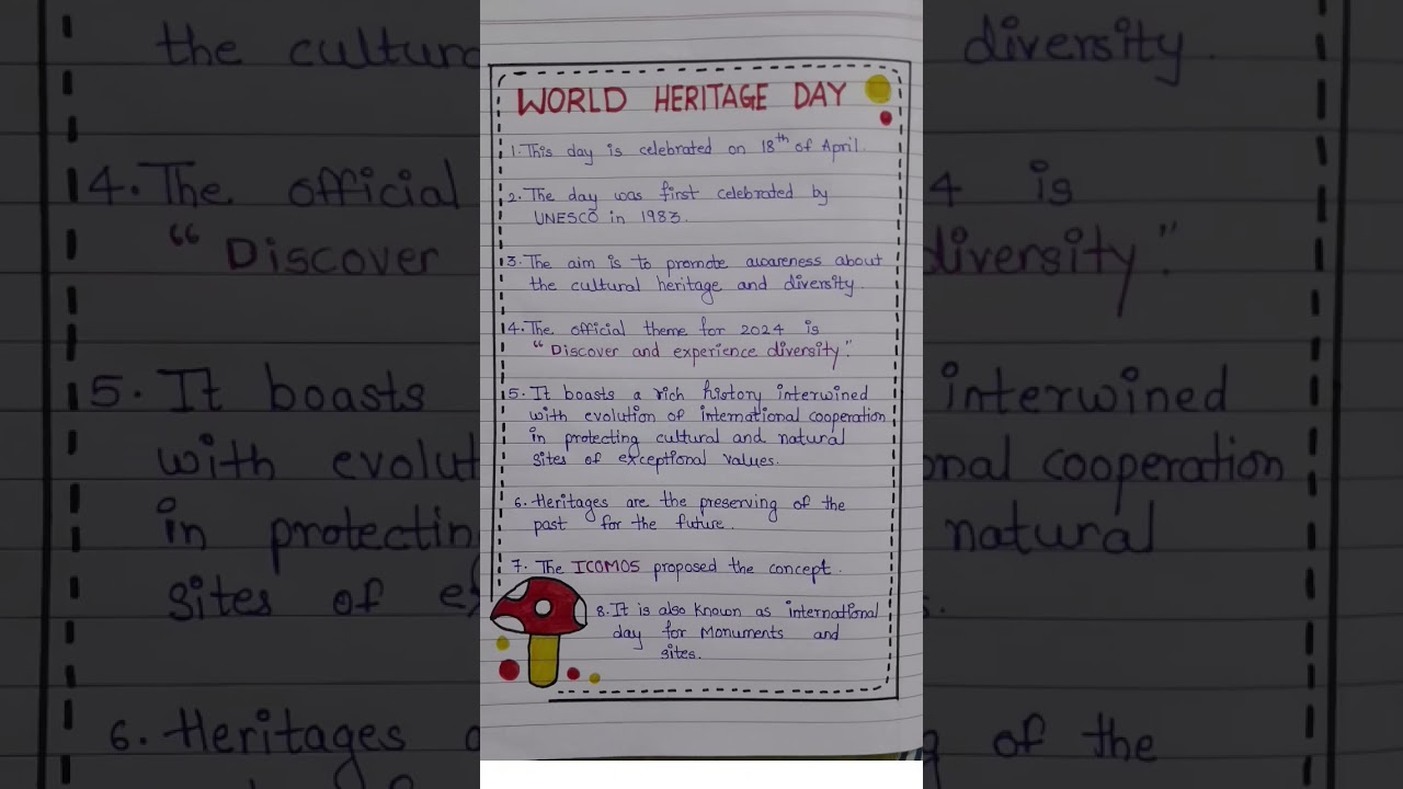 World heritage day 2024 | World heritage day theme 2024 | 10 lines on world heritage day 