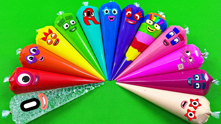 Numberblocks – Looking 🌈 Slime with Piping Bags! Satisfying Slime Video, ASMR