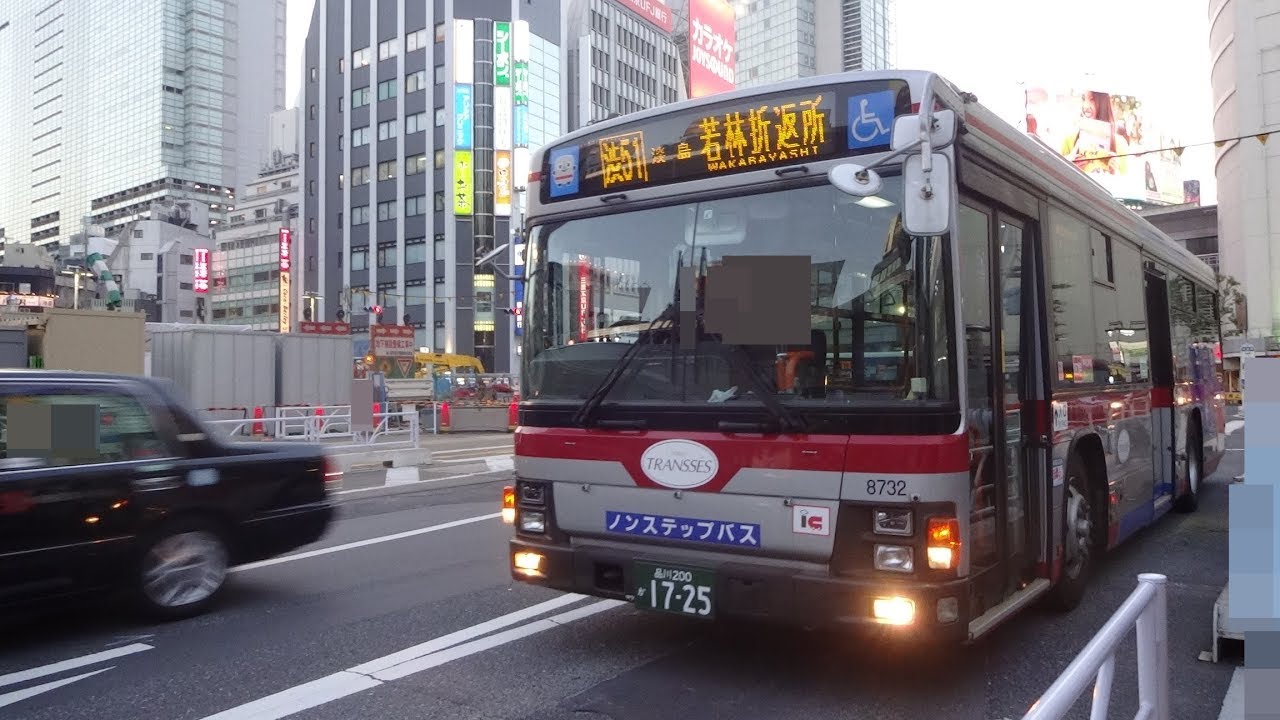 2839【FHD】東急バス A8732(HINO Blue Ribbon II) [渋51] 渋谷駅⇒淡島