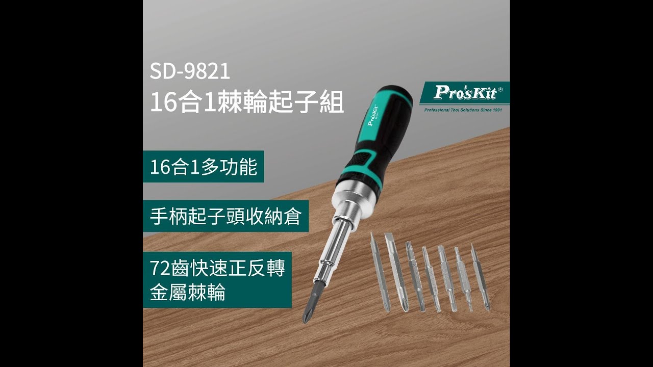 SD-9821 16合1棘輪起子組| Pro'sKit 寶工實業官方網站