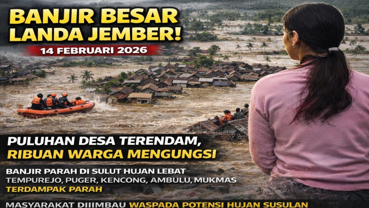 JEMBER TENGGELAM‼️ Banjir Parah Meluas, Air Nyaris Tutup Rumah Warga