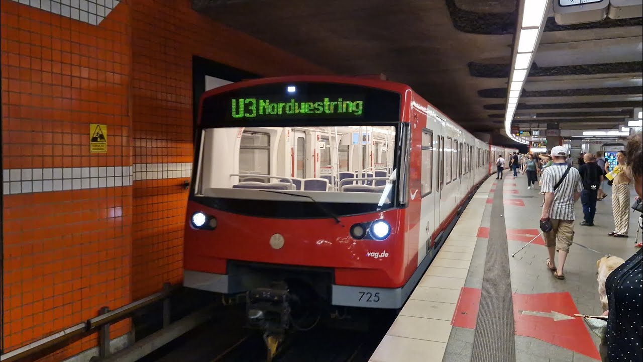 U-Bahn Nürnberg | Mitfahrt in der U3 von Hauptbahnhof bis Nordwestring im DT3 725