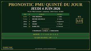 Mon Analyse Du Quinté Du Jeudi 4 Juin 2026 Prix De Lhôtel Carnavalet - Longchamp