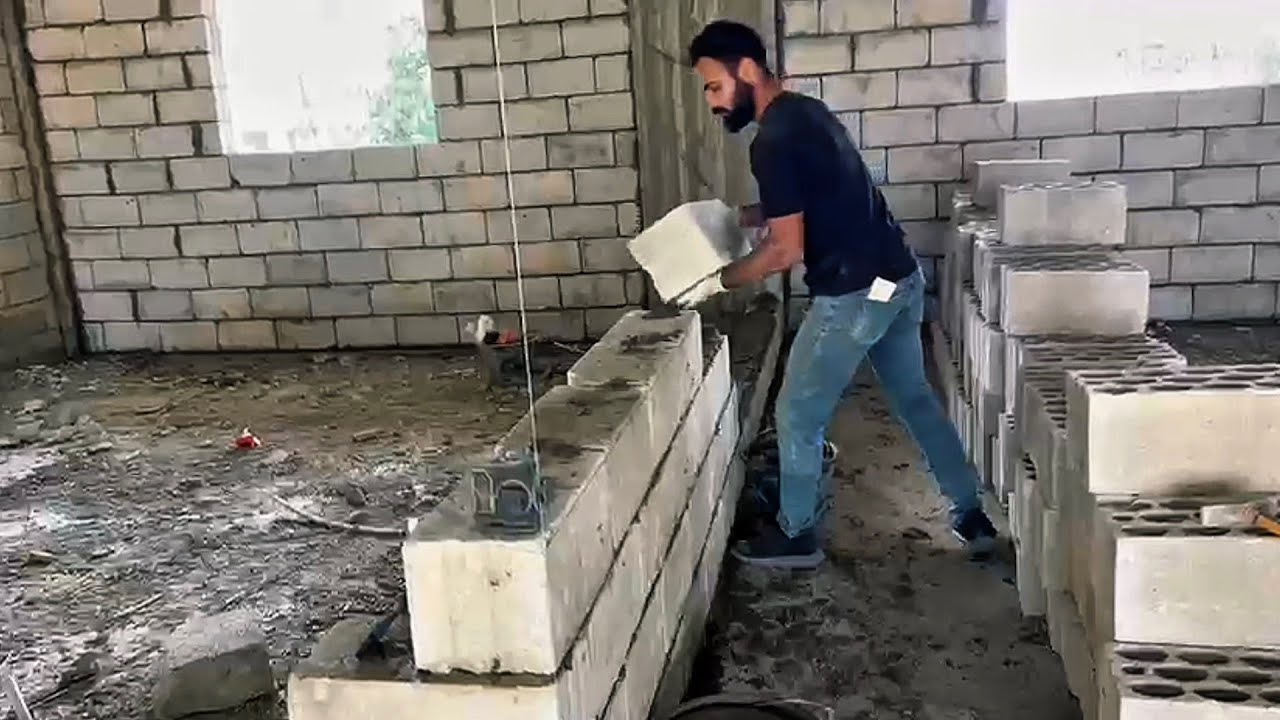 ASMR Building a Wall – Pure Construction Sounds 🧱