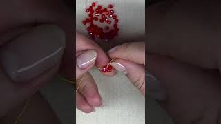 Master Right Angle Weave Beading: Easy Fire Polish Technique #shorts