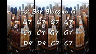 Blues Backing Track in G for Soloing chords