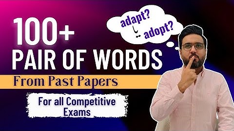 Pair of Words Questions | Homonyms | Questions from past papers | English for Competitive Exams