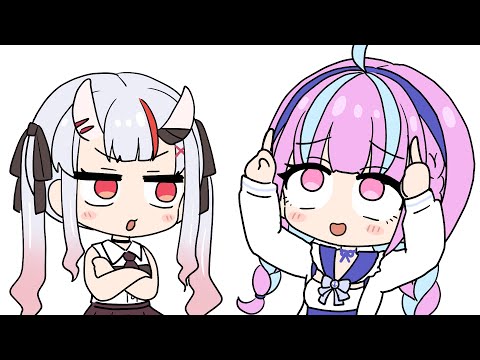 Aqua imitates Ayame and makes her angry【Hololive AnimatedClip/Eng sub】【Shirogane Noel】