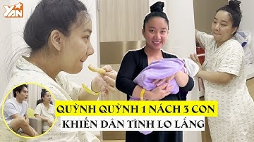 Quỳnh Quỳnh khiến dân tình xót xa: 1 nách 3 con, có bầu vẫn đem đồ ăn cho Lê Dương Bảo Lâm