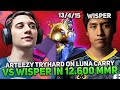 ARTEEZY TRYHARD ON LUNA CARRY VS WISPER IN 12.600 MMR