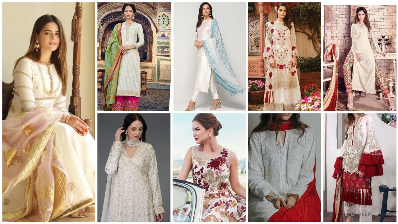 Top 65 Best Colour contrast White Wedding Wear & Party wear Dress 2020/Women's hot white Suits