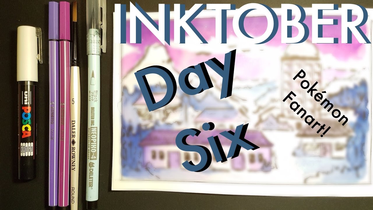 INKTOBER: DAY 6- Lavender Town in Mixed Media