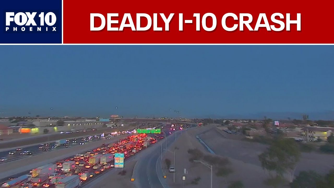 Backup grows on I-10 amid deadly crash | FOX 10 Phoenix - YouTube
