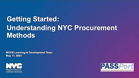Understanding NYC Procurement Methods