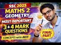 SSC Maths 2 Geometry 2025 PYQ | Important 3 & 4 Mark Questions | Final Part | Concepts with Akif 💡