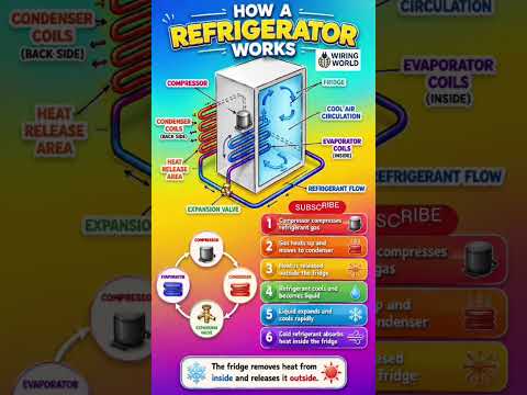 How a Refrigerator Works ❄️ #electrical#wiringworld#ytshorts#electrician#shorts#shortvideo