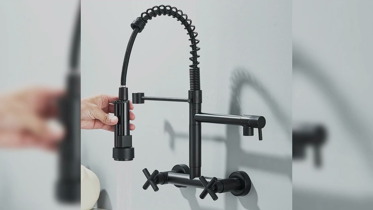 A must-have product!�Pull Down Kitchen Faucet Wall Mounted Spring  Hot Cold Water Dual Spouts Kitc