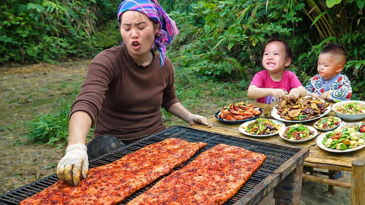 Harvest River fish pond to Sell at Market with Single mom - Cooking Yummy Food for children