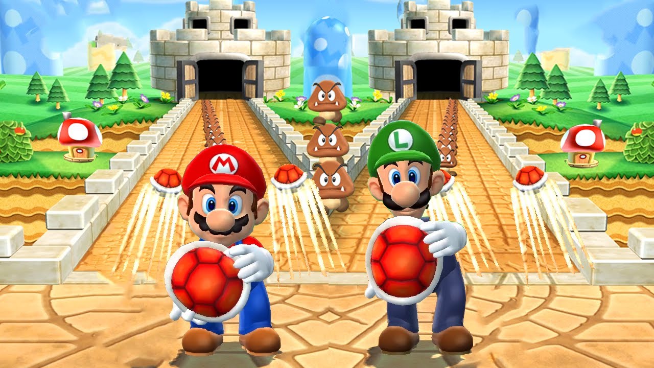 Mario Party 9 Minigames - Mario vs Toad vs Luigi vs Yoshi