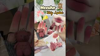 Viral Teddy🧸Lipstick at ₹98 #ytshorts #korean #explore #meesho #unboxing #explore #makeup #lipstick
