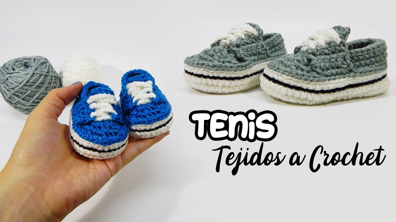 Tenis tejidos a crochet bebe - TALLAS - YouTube