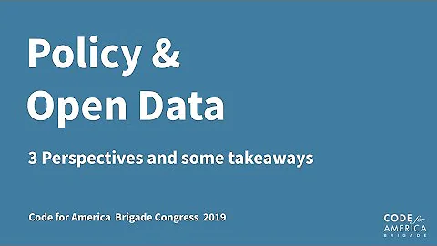 Policy & Open Data (Brigade Congress 2019)
