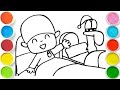 Cute Pocoyo and Elly Drawing, Painting and Coloring for Toddlers -Child Art