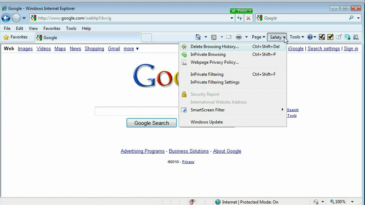 Clear Browser Cache -IE 8