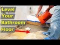 How to Self Level Your Bathroom Floor for Tile Flooring