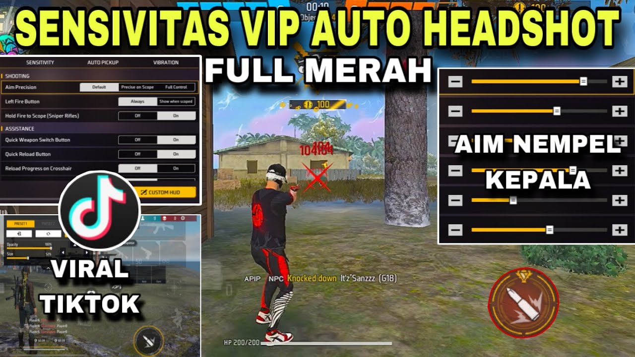 2025 VIRAL ( SENSITIVITAS FF AUTO HEADSHOT )⚙️📲 AIM FULL MERAH SEPERTI CHEATER😱COCOK DI SEMUA HP🎯