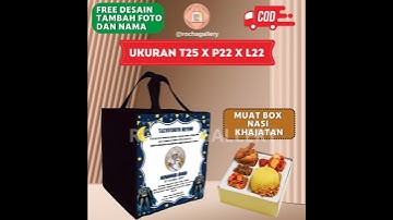 Tas Aqiqah Muat Box Nasi Free Desain - Custom Goodie Bag Aqiqah