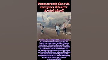 Passengers exit plane via emergency slide after aborted takeoff