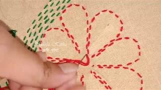 Nokshi Katha/Nakshi Kantha/নকশী কাঁথা/Hand Embroidery Latest Design Nokshi Katha Stitch Tutorial-5