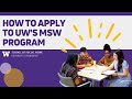 How To Apply To UW S MSW Program How To Apply To UW S MSW Program