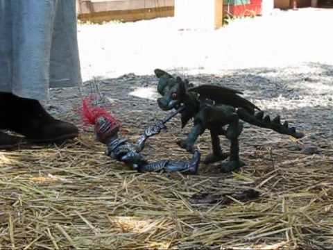 Knight Marionette Battling Dragon Puppet Mary and Tiger 2009