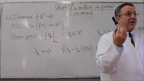 OPTIMISATION SANS CONTRAINTES CHAPITRE4 LECON1 METHODE DU GRADIENT A PAS OPTIMAL