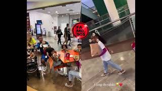 MC Poze que levou seus cinco filhos para passear no shopping