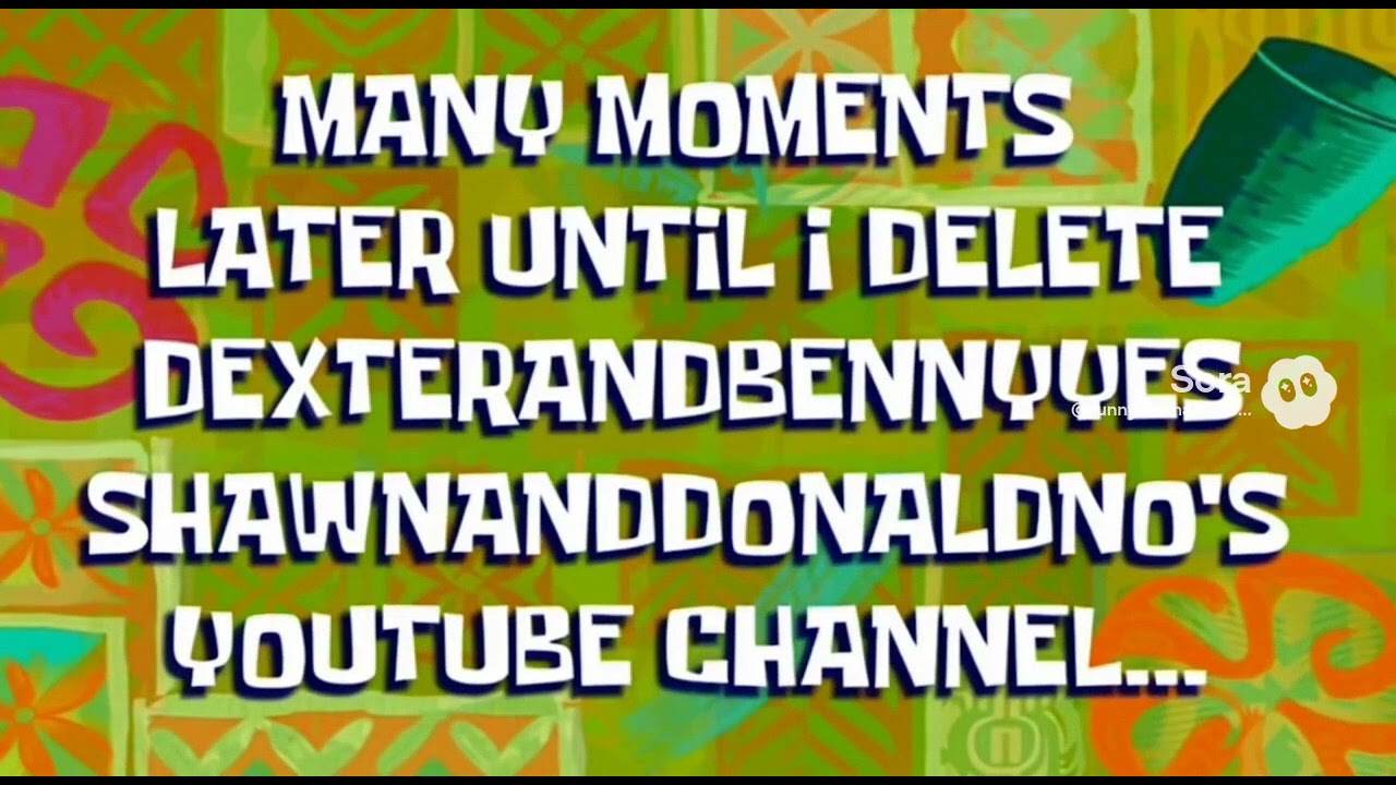 Many Moments Later Until I Delete DexterAndBennyYESShawnAndDonaldNO’s YouTube Channel…