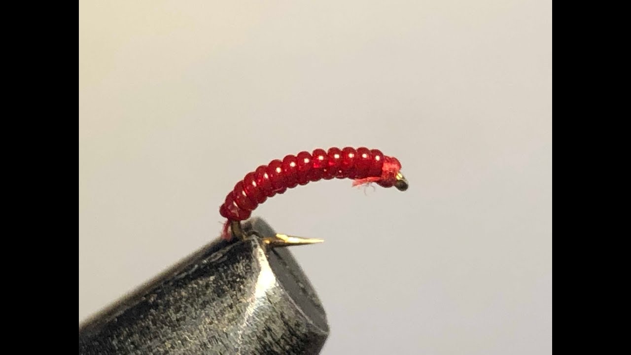 Fly tying a red Midge pattern (Midge fly)How to tie a red midge