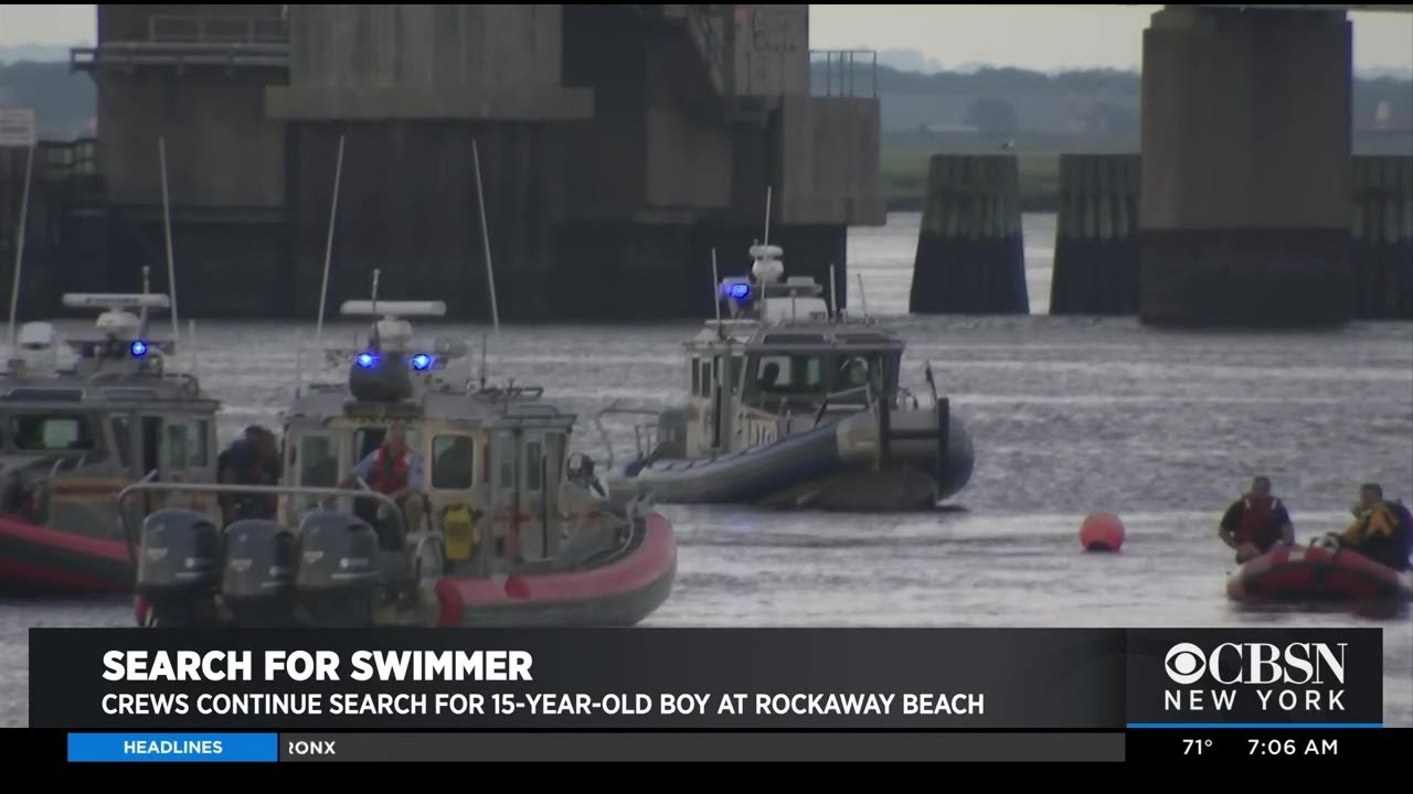 Search For Swimmer Continues At Rockaway Beach - YouTube