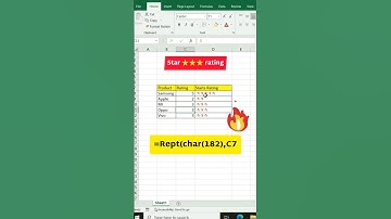 Star 🌟 rating in Excel tips and tricks Excel tutoring #excel #tutorial #tricks  @mylearningsheet