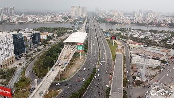 Cập nhật thi công đường Nguyễn Hữu Cảnh, ga Tân Cảng và khu nhà giàu Vinhomes cận Tết