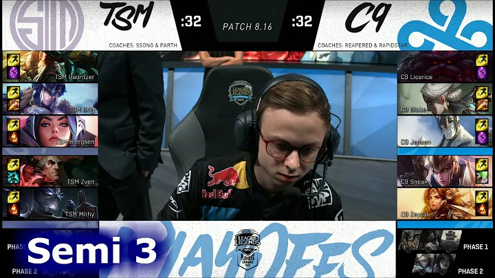 TSM vs Cloud 9 | Game 3 Semi Finals S8 NA LCS Summer 2018 | C9 vs TSM G3