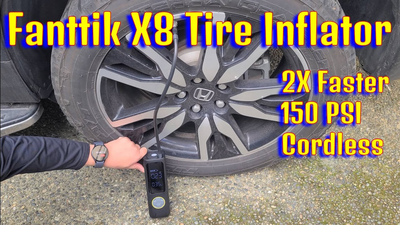 Portable Air Pump With Digital Screen And Flashlight Fanttik X8 APEX EV Tire Inflator – Portable Cordless Air Pump, 150PSI, 7800mAh Battery, Fast Inflation For Cars, Bikes, Balls EV Car Tire Inflator
