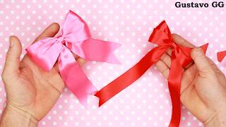 how to make simple easy bow/ ribbon hair bow tutorial / bow tutorial ribbon