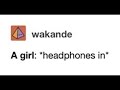 A girl headphones in