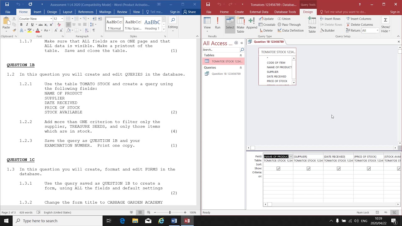 Office Data Processing L4 (MS Access - Creating a Query) - Mrs. L ...