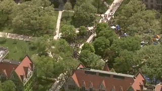 LIVE: Chopper 7 over UChicago protest as president says encampment 'cannot continue'