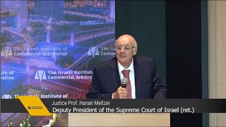 השופט בדימ' פרופ' חנן מלצר, בורר ומגשר במוסד הישראלי לבוררות עסקית, בכנס בוררות בינלאומית 2025